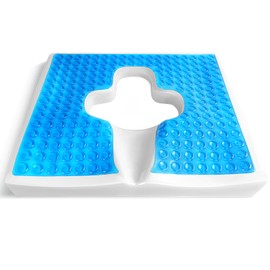Memory Foam Seat Cushion, Gel Enhanced Seat Cushion, Anti Bedsore Cushion, Bedsore Cushions for Butt, Coccyx Cushion for Tailbone Pain, for Drivers, Bedridden, Disabled (Blue)