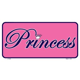 Pink Princess Tiara Novelty Metal License Plate Tag LP-049