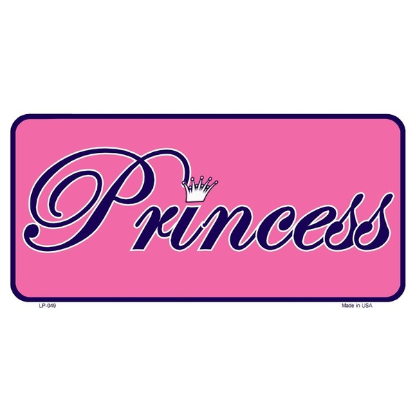 Pink Princess Tiara Novelty Metal License Plate Tag LP-049