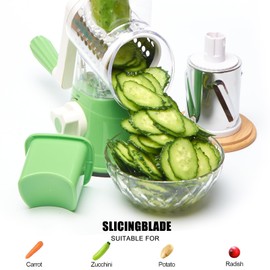 FLYIFE Cheese Grater Cheese Grater With Handle Rotary Cheese Grater With Handle Premium Rotary Cheese Grater With Hand Crank - Perfect For Family Chefs And Cheese Lovers (Blue), 9.5*4.7, DUKU0017