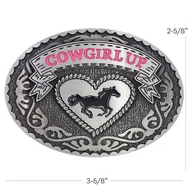 Cowboy Cowgirl Up Western Belt Buckle Cowboy Cowgirl All Metal
