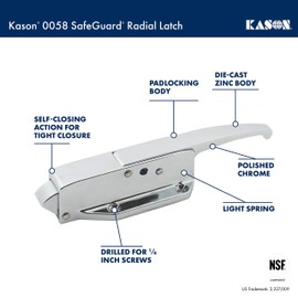 Kason 0058 Safeguard Radial Latch, Light Spring, 10058L05021