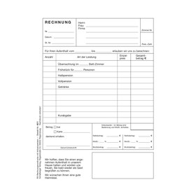 Invoice pad DIN A5 especially for hotels, guest houses, accommodation companies, rentals etc.