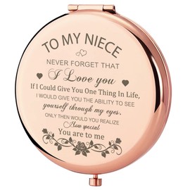 GAOLZIUY Niece Gifts Compact Mirror - Rose Gold, Birthday & Special Occasion Gifts for Niece from Aunt or Uncle