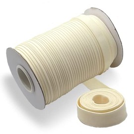 Bias Tape, Double Fold Bias Tape 1/2 Inch Continuous Bulk Bias Tape for Sewing, Quilting, Binding, Hemming, Apparel Craft, Polyester, Non-Stretch (Cream,13mm, 55 Yards)