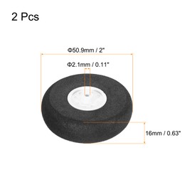 MECCANIXITY RC Airplane Wheels 2" OD x 0.63" T Aircraft Sponge Wheels Foam Wheel Replacement for DIY RC Model Plane 2 Pcs
