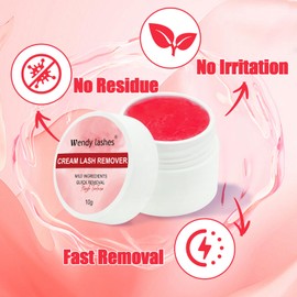 Eyelash Glue Remover for Lash Extensions: for DIY and Lash Artists, Wendy, 10ml Cream, Effectively, Low Irritation, Red, No Flavored