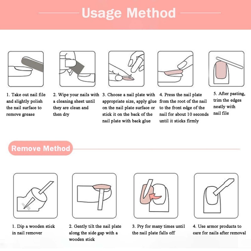 Red False Nails - 32PCS Short False Nails - Square