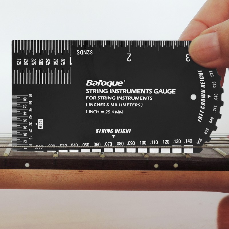 Baroque String Instruments Gauge String Action Gauge Ruler Pocket-size Metallic