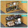 Expandable Pull Out Cabinet Organizer 17" Deep, Adhesive Pull Out