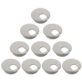 Mini Skater 2 inch 10 pcs Plastic Desk Table Cable Hole Cover, Computer Desk Round Wire Tidy Grommet Hardware for Office Home TV Stand Workstation Tabletop (Gray)