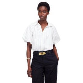 Madewell Women's Bubble Sleeve Top-Mid Wt Poplin, White