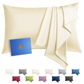 silkcase Silk Pillowcase for Hair and Skin, Soft Breathable Smooth No-Static Pillow Cover, 22 Momme 600 Thread Count with Hidden Zipper, Both Sided 100% Pure Slip Silk Pillowcase(Standard, Taupe)