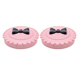 AUEAR, 2 Pack of Bow Eyelashes Case Plastic Eyelashes Case Pink Storage Eyelashes Box for Travel Women and Girls