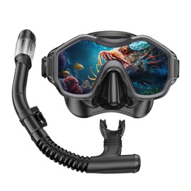 iParaAiluRy Snorkel Set Adult Diving Goggles Adult with Anti-Fog Wide Angle View Mask, Diving Goggles with Snorkel Snorkel Mask Adults for Snorkelling, Swimming and Diving