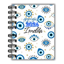 Agenda 2025 A5 2 Dia X Pagina Personalizada Arillo Metalico