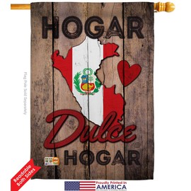 Country Peru Hogar Dulce Garden House Flags Kit Regional Nationality Nation International World Particular Area Small Decorative Gift Yard Banner Double-Sided Made In USA 28 X 40