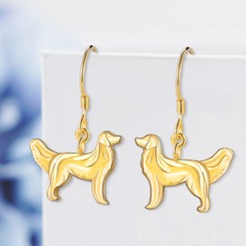Dog Earrings 925 Sterling Silver Cute Golden Retriever Dangle Earrings Animal Dog Jewelry Gifts for Women