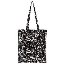 HAY Cotton Bag, Men's and Women's Tote Bag, Black Dot Stripe, 700111 700185, Black Dot, Parallel Imported