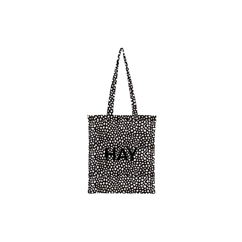 HAY Cotton Bag, Men's and Women's Tote Bag, Black Dot