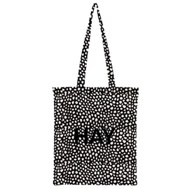 HAY Cotton Bag, Men's and Women's Tote Bag, Black Dot Stripe, 700111 700185, Black Dot, Parallel Imported