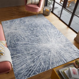 5x7 Area Rug Machine Washable Modern Abstract Printed Living Room Rugs Soft Non Slip Area Rug Indoor Stain Resistant Carpet for Bedroom Dining Room Kitchen Office