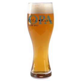 Herz & Heim® Wheat Glass for the Best Grandpa, Printed with Name and Year of Choice