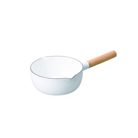 Pearl Metal Clevia Enameled Flat Pot, 7.1 inches (18 cm), White