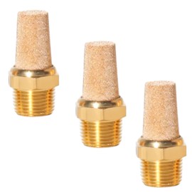 Pneumatic Silencer Made of Sintered Bronze 3/8 Inch Set of 3 Compressed Air Silencers Industrial Quality (3, 3/8 Inch)
