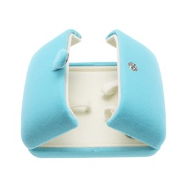 Be In Your Mind Velvet Bangle Case Double Open Bracelet Box Jewelry Gift Organiser Square Display Holder for Proposal Engagement Wedding Jewelry Gift 10x10x4cm Blue