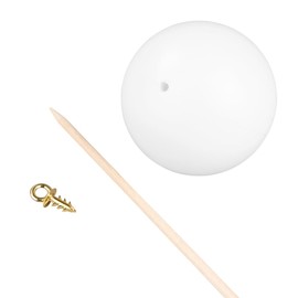 Ideen mit Herz Plastic Baubles | with Wooden Stick and Hanger | Decorative Balls for Sequin Technique | Decoupage Technique | Felting | Crafts | DIY | Diameter 5 cm | Pack of 25