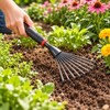 Small Steel Garden Rake for Planting – Compact Hand Gardening