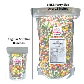 PinkeySmile Sour Rainbow Fruit Crunch Candy Freeze-Dried Candy Party Size 6.5 LB – Jumbo Party Size Bulk Bag – Light, Crispy & Fruity Snack – Resealable Bag – Ships Securely in Box