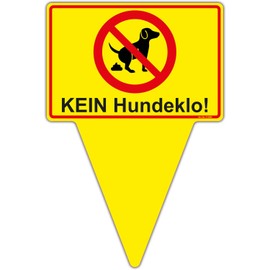 Sign "Kein Hundeklo!" Sign Yellow 200 x 300 mm Sturdy Aluminium Composite Plate 3 mm Thick Pedal Mines Dog Sign