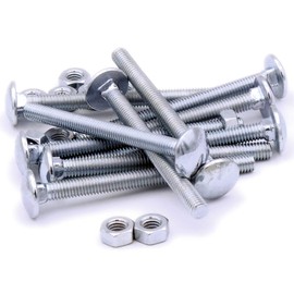 M8 (8mm x 100mm) Cup Square Carriage Bolt & Nut - Steel (Pack of 10)