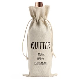 Funny Retirement Wine Gift Bag Retired Gifts for Women Men Farewell Goodbye Going Away Gifts for Mom Dad Boss Friends Teacher Nurse Coworker Colleague Quitter Wine Bags for Wine Bottles Gifts