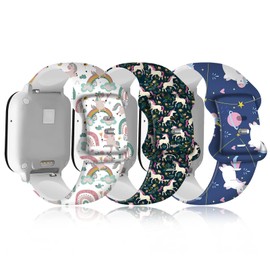 Mengudig Unicorn Dinosaur Bands Compatible for Gizmo Watch Band Replacement Gabb Watch Band Syncup Kids Watch Band,Super Cute Print Silicone Adjustable Strap for Verizon Gizmo Watch 3 2 1