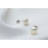 Rakumi Sterling Silver AAAA 6mm White Freshwater Pearl Studs Earrings