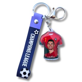 Cristiano Ronaldo Keychain - Smiling Portugal Soccer Star - Team Portugal Pendant for Backpacks, Bags - Ronaldo Gifts for Football Fans