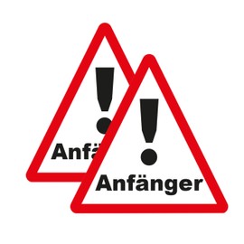 SL group - 2 stickers "Achtung Anfänger" in 15 x 15 cm made of high-quality magnetic film - Vorsicht driver novice warning sign for car, truck and motorhome magnetic - magnetic notice sign for car
