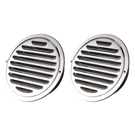 NACX 80mm / 3” Stainless Steel Round Soffit Vents, Louvered Grille Cover Vent Hood Wall Air Vents with Built-in Screen Mesh, for Kitchen Bedroom Bathroom Office (2Pcs)