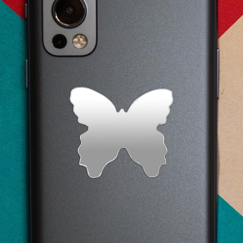 ARTIBETTER - Calcomanía de espejo para smartphone, mini mariposa, espejo,
