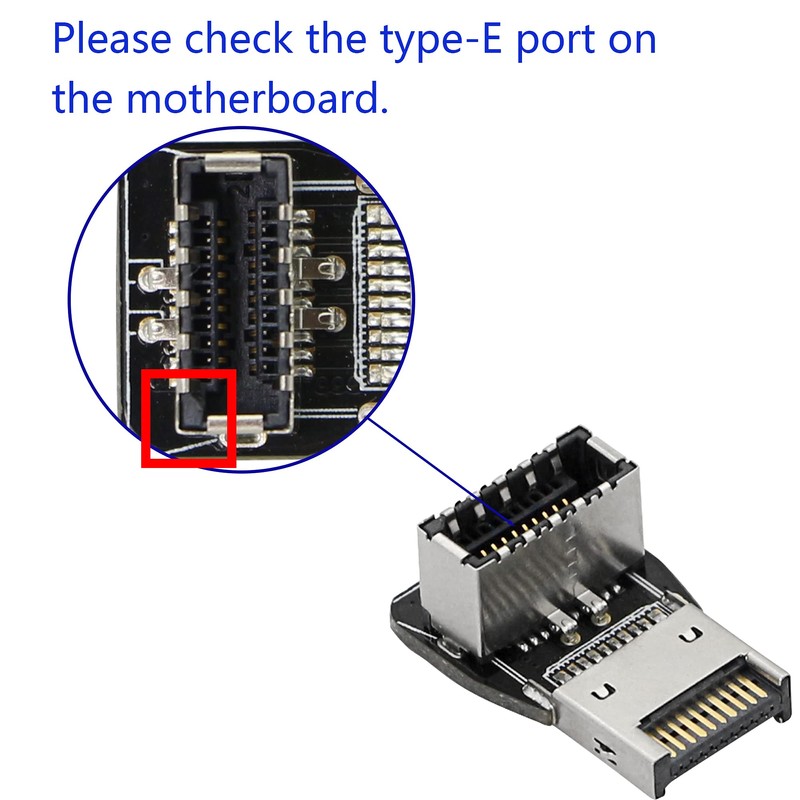 CERRXIAN 90 Degree USB Type E Adapter, Up Angle USB
