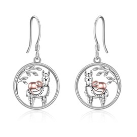 YAFEINI Sloth Earrings 925 Sterling Silver Sloth Dangle Earrings Sloth Jewellery Gifts for Women Girls, Metal