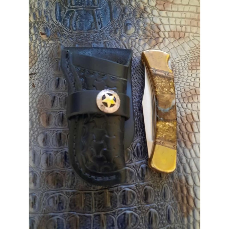 Leather Right Hand Knife Sheath for Buck 110 Knife, Pocket