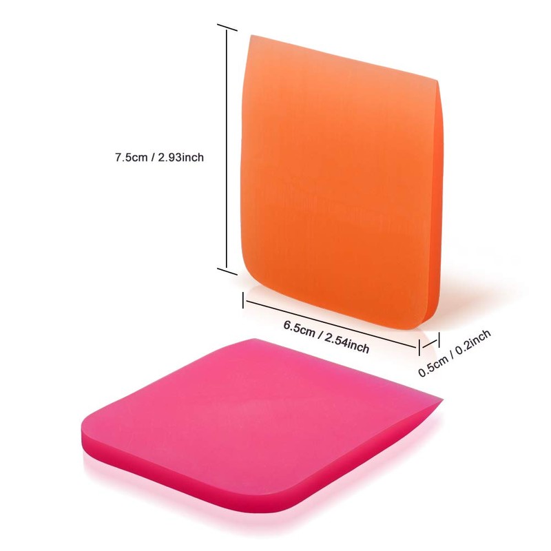EHDIS Small Squeegee 2pcs Soft Rubber PPF Squeegee Wrapping Scraper