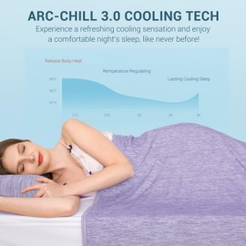 Elegear Cooling Blanket,Breathable Summer Blanket Lightweight Q-MAX>0.5,Arc-Chill Cool-to-Touch Technology Summer Cool Blanket Double Sided Design for Hot Sleepers Night Sweats,Purple,Throw,51X67 inch