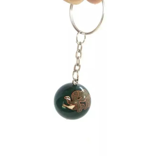 Chiming Health Ball Lucky Elephant Key Chain