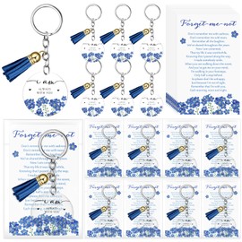 50 Sets Funeral Favors, Celebration of Life Favors,Forget Me Not Keychains with Tassels,Sympathy Cards and Gift Bags,Memorial Gifts for Funeral, Memorial Service, Bereavement,Sympathy Guest