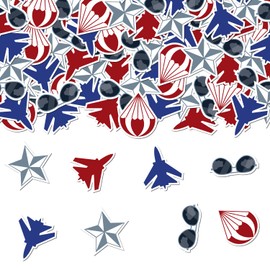 200Pcs Fighter Jet Confetti Top Air Force Gun Birthday Decorations Airplane Table Confetti Military Jet Theme Table Scatter Table Decor for Boys Aircraft Airplane Birthday Baby Shower Party Supplies